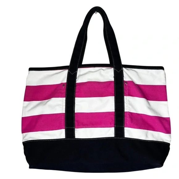 J. Crew Striped Canvas Tote Bag - Picture 1 of 12